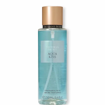 Botella de spray corporal body mist Aqua Kiss de Victoria's Secret.