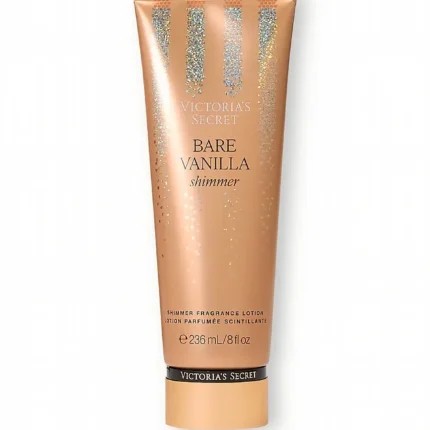 Botella de loción corporal con brillo Bare Vanilla Shimmer de Victoria's Secret.