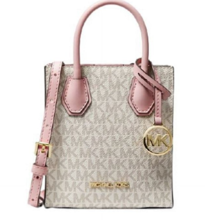 Bolso crossbody Michael Kors con logo en tono vanilla y tirantes desmontables.