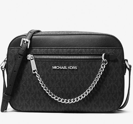 Bolsa cruzada grande Michael Kors modelo Jet Set con estampado de logotipo.