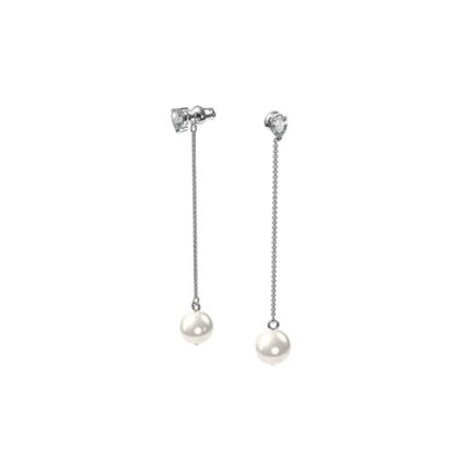 Aros pendientes plateados con incrustaciones de cristales Swarovski modelo Treasure.