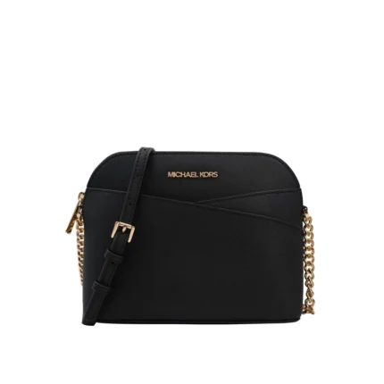 Bolso abovedado Michael Kors modelo Jet Set Dome en elegante color negro.